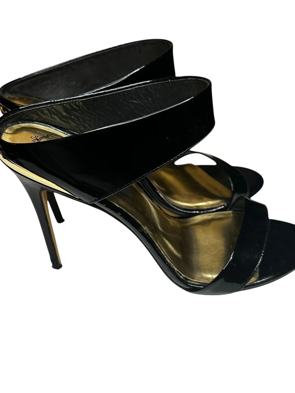 Ted Baker London Black Patent Leather Stiletto Mule Heels Size 38 US 7.5